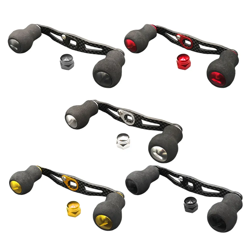 Mango de carrete de pesca de fundición de cebo, mango fuerte de fibra de carbono, perilla suave de EVA, pieza de repuesto de carrete de fundición de cebo para DAIWA/SHIMANO