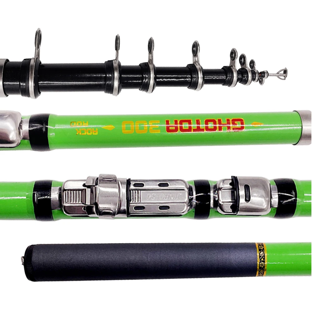 Kit completo de pesca en roca Ocean Combo 5,5: 1 carrete de Metal giratorio con 1,5 m-3m caña de pescar Spincasting y juego de carrete - imagen 3