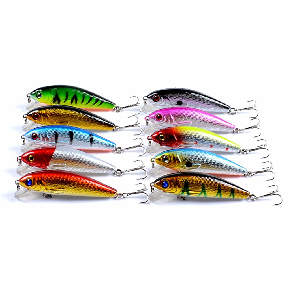 Señuelo de Pesca de pececillos, cebo flotante de plástico duro, Wobbler Crankbait con anzuelos triples, aparejos de Pesca de carpa, 7,2 cm, 8,6g, 1 pieza - imagen 3