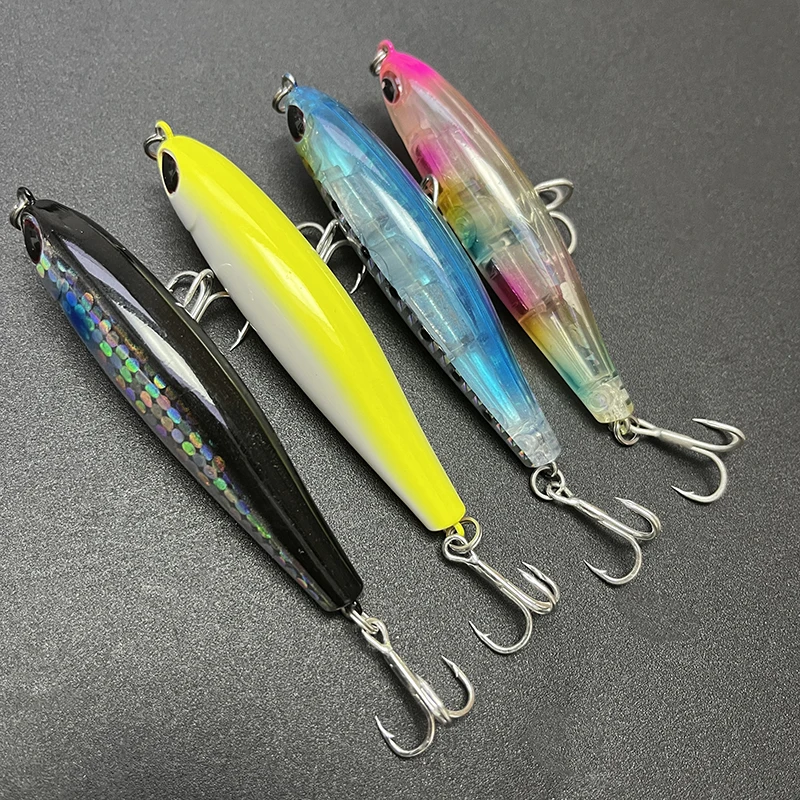 Señuelos de pesca con lápiz de hundimiento lento, 80mm, 16g, Trolling, Wobblers de agua salada, cebo duro Artificial para lubina, trucha, equipo Swimbait - imagen 4
