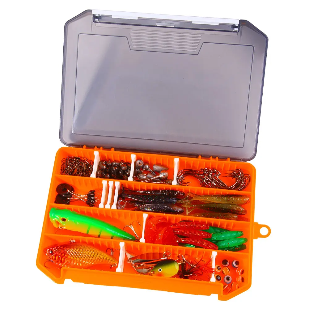 Juego de Señuelos de Pesca de 158 piezas, cebos duros suaves, cucharas de Metal, anzuelos, peso de plomo con caja de aparejos, equipo de agua dulce y salada - imagen 4