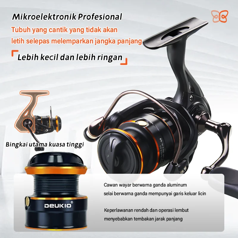 DEUKIO-Mini carrete de pesca ligero, carretes giratorios pequeños, balsa de carpa, carrete de pesca para agua salada, equipo de pesca de agua dulce, tamaño 1000 - imagen 4