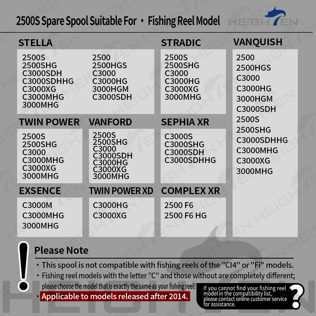 HEIGHTEN Bobina superficial Shimano 2500-3000 – Stella, Twin Power - imagen 5