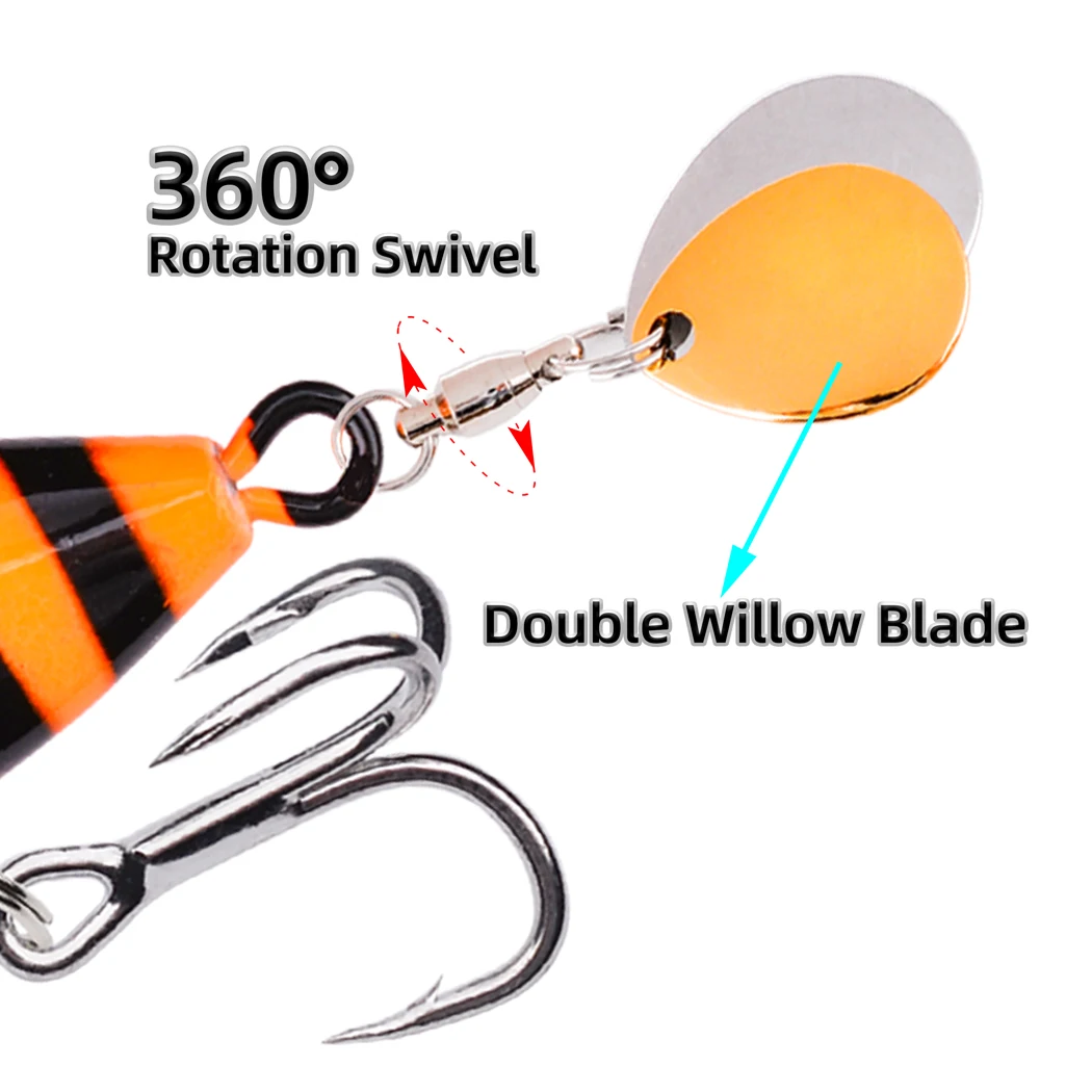 Señuelo de pesca giratorio de Metal, cebo vibratorio de 6g-25g, señuelos tipo cuchara, señuelo de pesca de Metal, cebo duro, aparejos giratorios, 1 ud. - imagen 5
