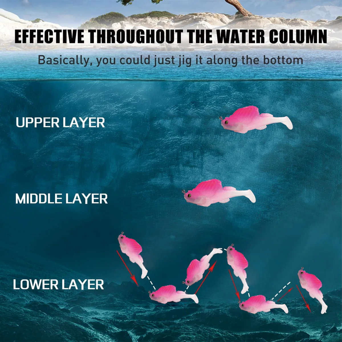 Wondersee, 1 pieza, señuelo de pesca Wobbler oscuro de silicona, 75mm, 14g, señuelo suave que se hunde, anzuelo, Swimbaits, lubina, sábalo, aparejos de perca - imagen 2