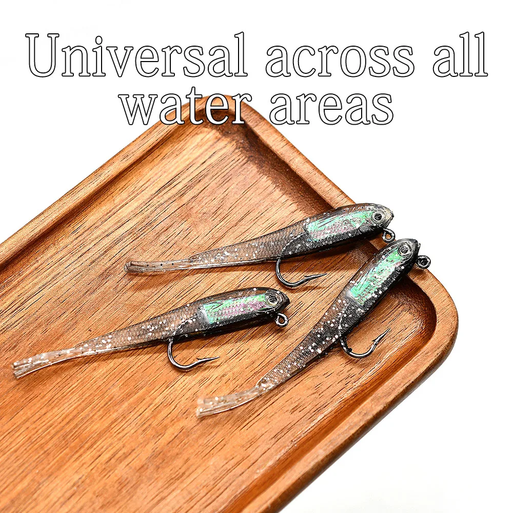 MNFT-anzuelo de Pesca con ojos 3D, 3 piezas, 7,5 cm, 6g, cebos blandos, cabeza plomada, tamaño de 34x15mm - imagen 3