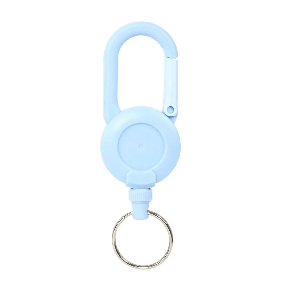 Hebilla elástica de alambre de acero para montañismo, llavero de cuerda de alambre telescópico antirrobo de Color sólido, creativo y fácil de tirar - imagen 2