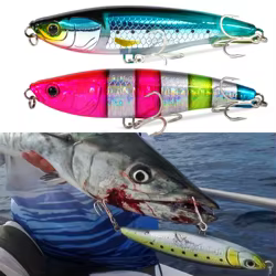 Popper Stickbait 11cm 51g señuelo tipo lápiz que se hunde anzuelo de agua salada Swimbait atún Wahoo Pesca Wobbler de fundición larga equipo de Pesca de mar