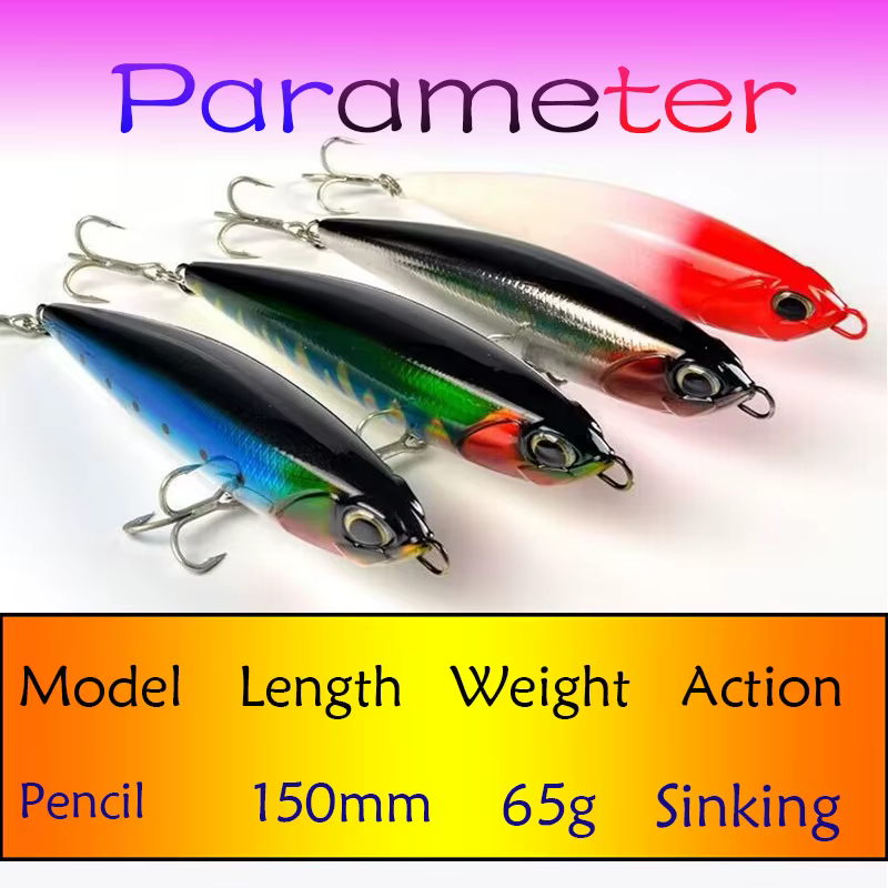Stickbait Testar 150mm 65g – Hundimiento pesado para GT y trolling - imagen 2
