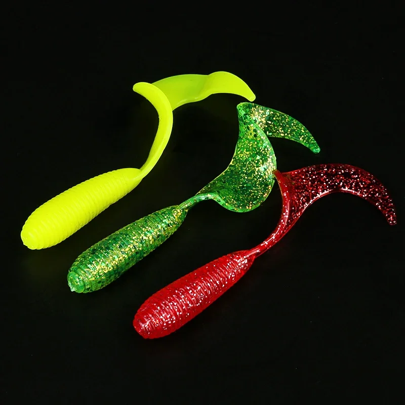 ARDEA-señuelo de pesca con cola larga, cebo suave de gusano, 85mm/5,5g/5 piezas, plantilla de silicona Artificial, Wobbler - imagen 4