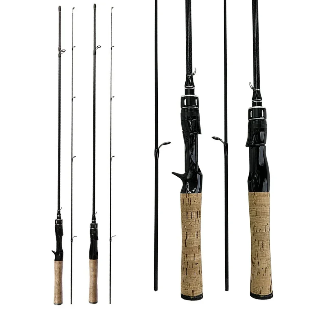 Juego de cañas de pescar Baitcasting/molinete giratorio, caña de pescar de carbono de 1,8/1,68m, arrastre máximo, carrete de 8kg para lubina, Lucio, trucha, aparejos de pesca completos - imagen 4