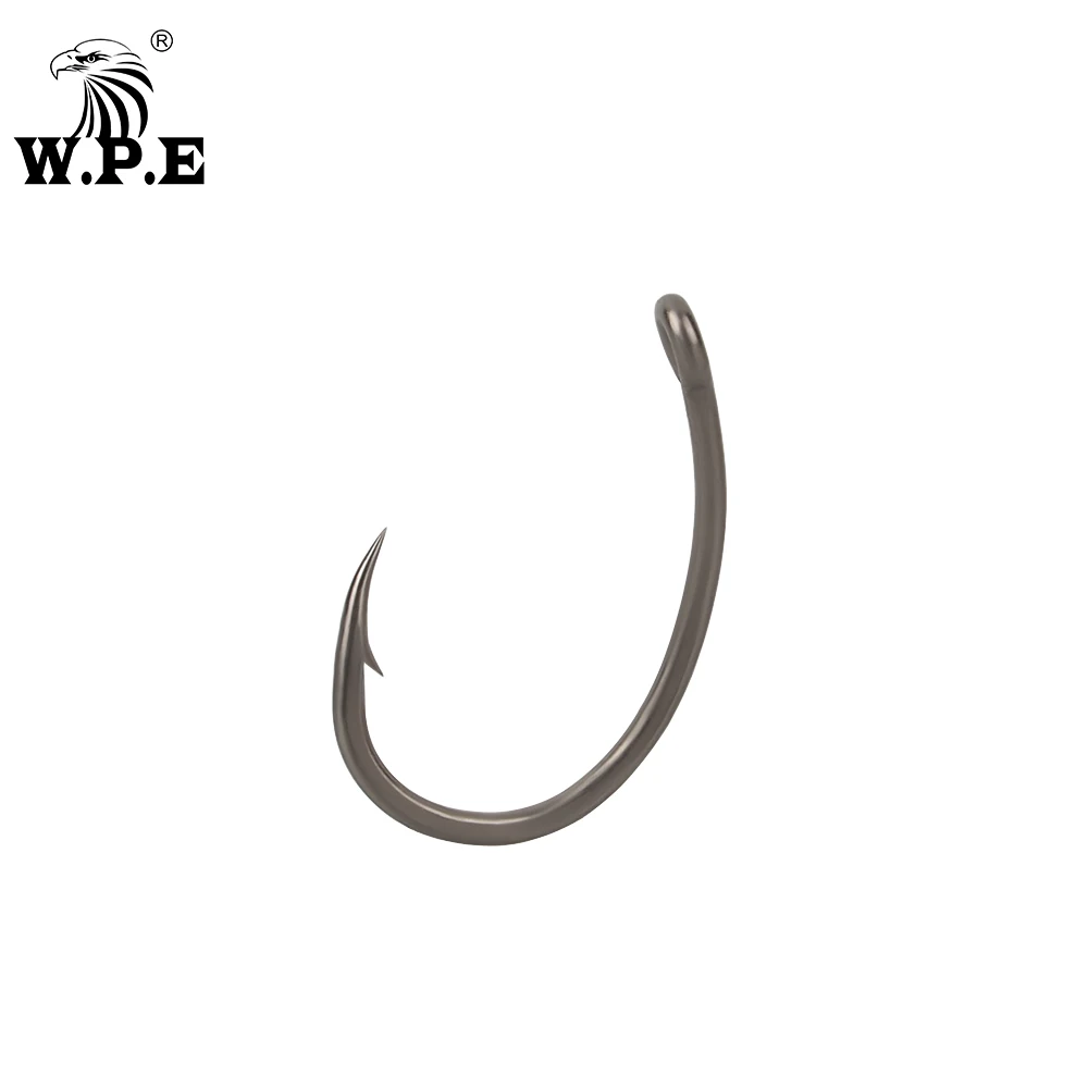 Anzuelos de pesca W.P.E 10 unidades/paquete 2/4/6/8 #   Anzuelo de pesca de carpa, anzuelos de púas afilados de acero rico en carbono, anzuelo de señuelo alimentador, aparejos de carpa para lubina