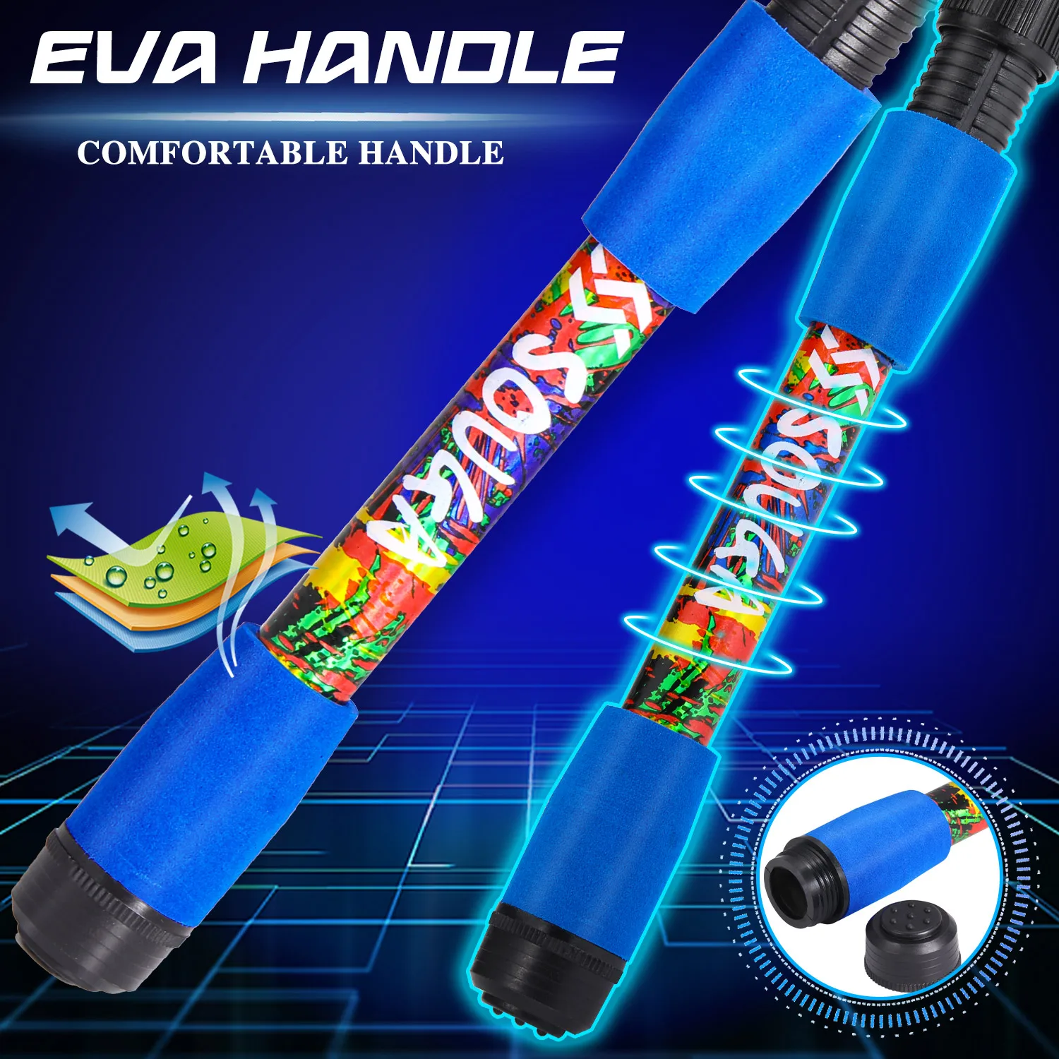 Sougayilang-caña de pescar giratoria de 1,8 M, Material de vidrio, caña telescópica de potencia M, peso del señuelo de 3-14g, caña de pescar ultraligera - imagen 4