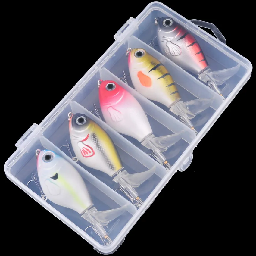 Señuelos de Pesca Topwater, cebo Artificial duro Crankbait, de agua superior Wobblers, cola giratoria, aparejos de pesca, 16g, 5 unids/lote por caja - imagen 3
