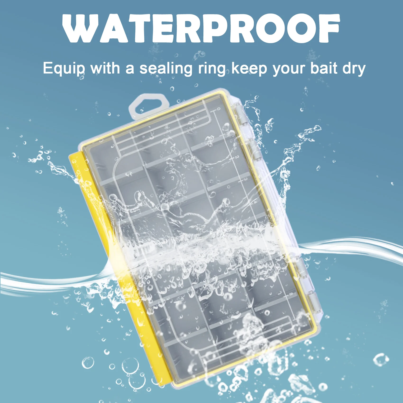 Caja de aparejos de pesca Aventik, organizador impermeable con divisor extraíble, caja de almacenamiento de señuelos resistente y almacenamiento de aparejos terminales - imagen 4