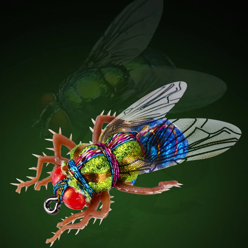 WEIHE 2 uds 3-1S caja de 2 piezas ojo compuesto cabeza verde mosca 8,6g12 #   Anzuelo volador Luya - imagen 3