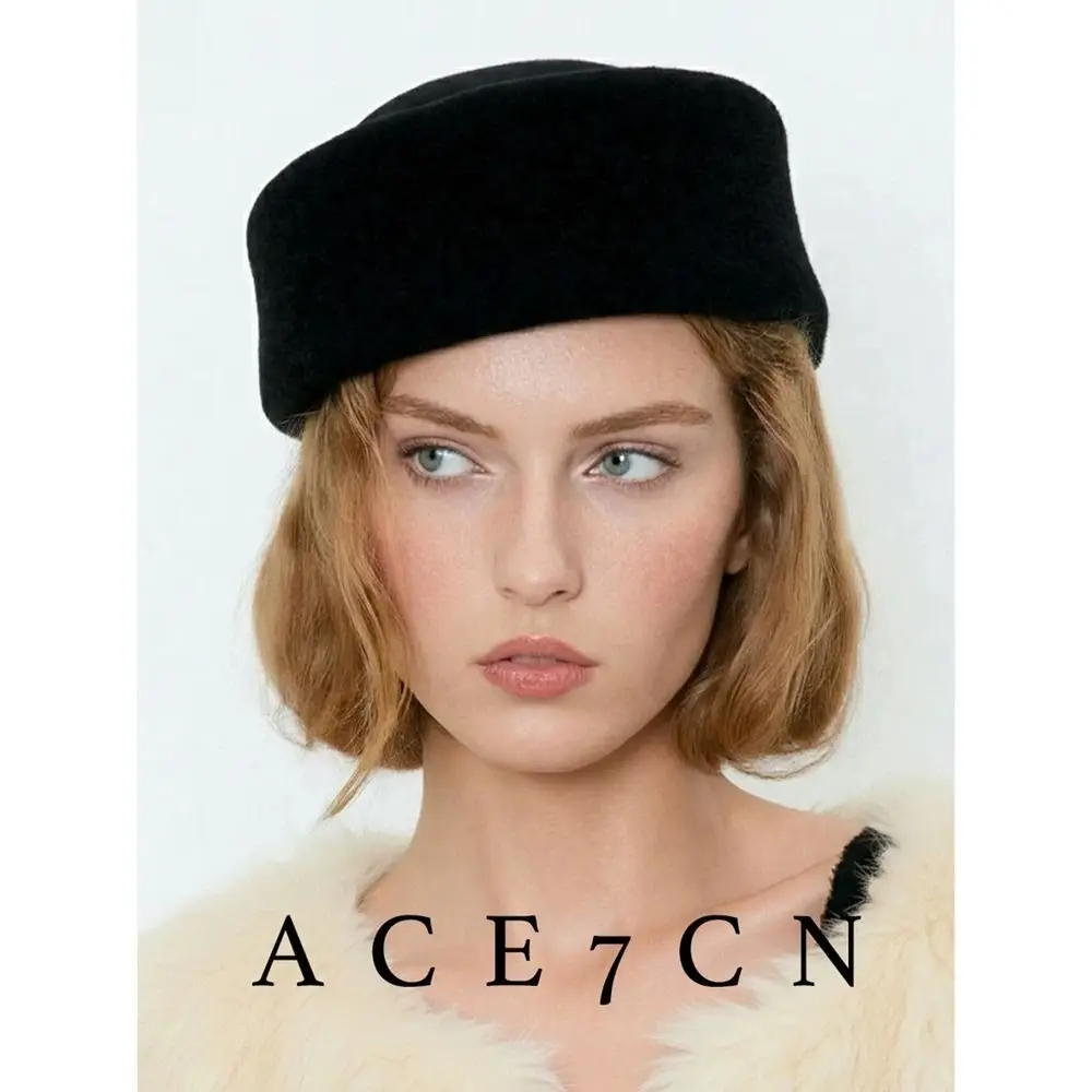 Sombrero de copa Formal de moda, sombrero de lana de imitación con cúpula dura para puesta en escena, sombreros de fieltro versátiles y encantadores para fiesta - imagen 2