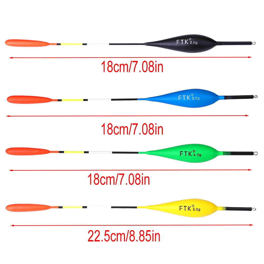 FTK-flotador de Pesca colorido, boya Vertical, aparejos de Pesca, 2g-5g, 10 unids/lote por paquete - imagen 4