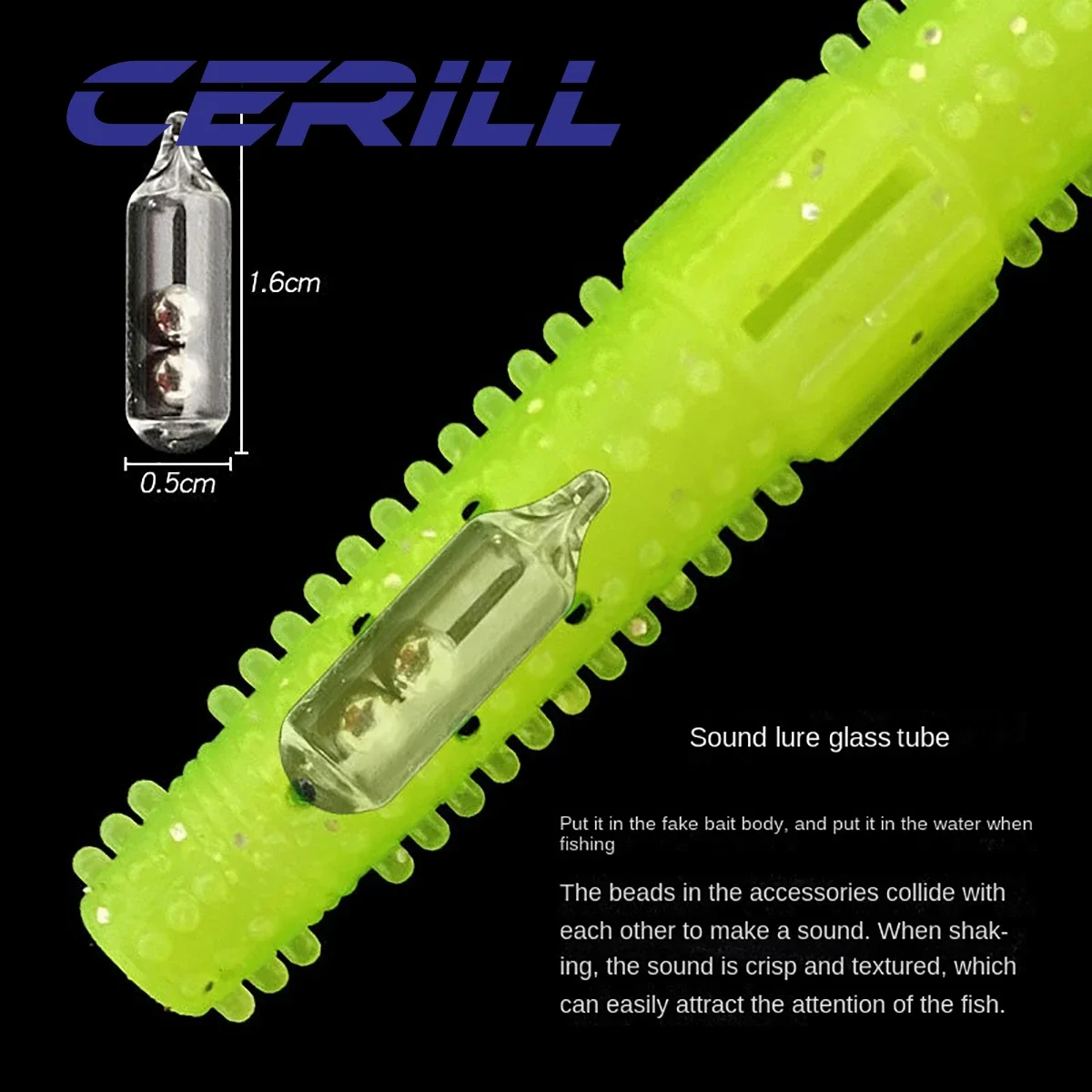 Ceril-señuelo de pesca suave con sonajero de vidrio, gusano Senko flotante, 7cm, cebo Artificial TPR, lubina, trucha, Swimbait, lote de 5 unidades - imagen 4