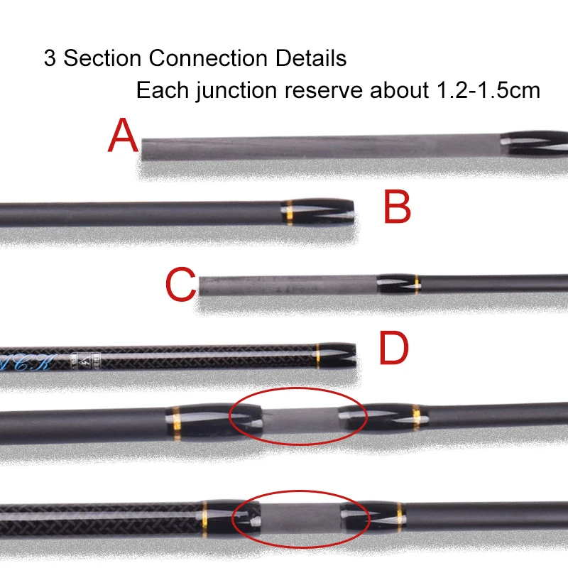 Mavllos YKing-caña giratoria de pesca pargo, señuelo de 10-25g, línea de 12-25lb, 3 secciones, perca ligera de carbono portátil, caña de fundición de pesca - imagen 4