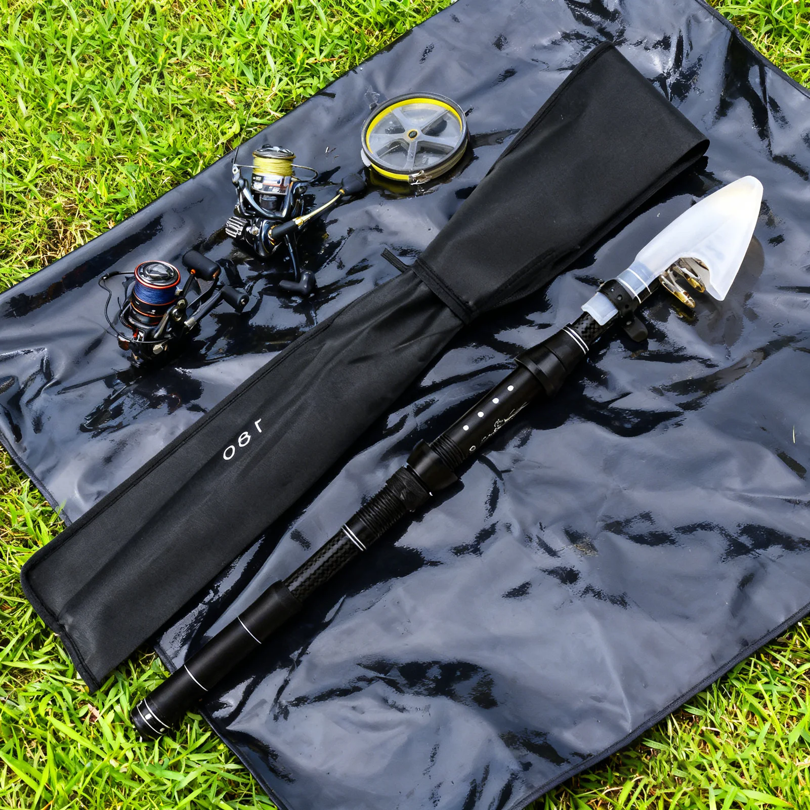 Caña de pescar telescópica portátil, caña de pescar Universal de fibra de carbono Luya de 1,8/2,4/3,0 m para uso en agua dulce y salada