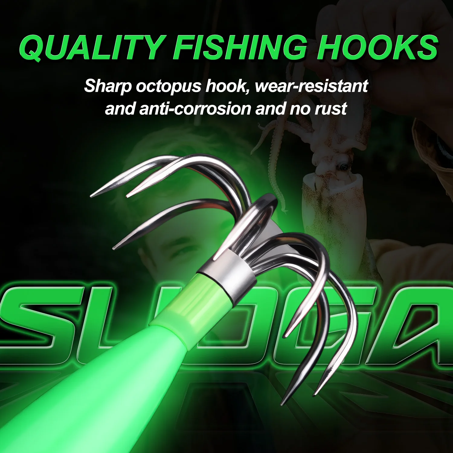 Cebo de Pesca Sougayilang, cebo Artificial de plástico duro, cebo falso luminoso, anzuelo de calamar, señuelo de Pesca, aparejos de Pesca - imagen 4