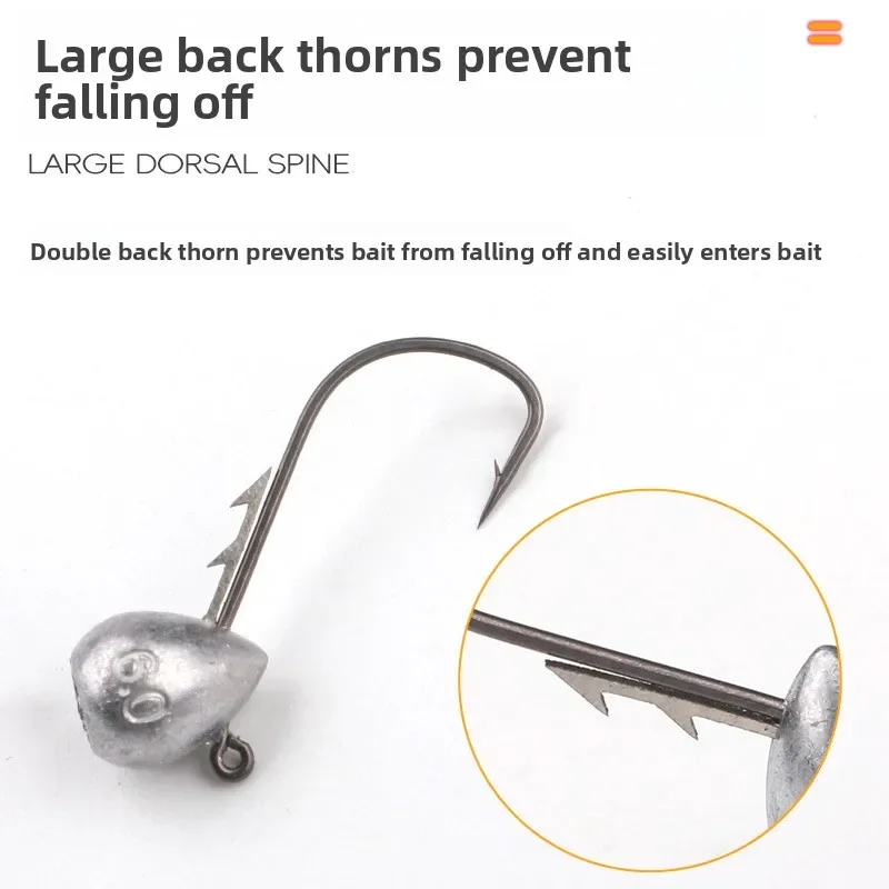 Anzuelo de pesca con cabezal de anzuelo de pie, 2,5g, 3,5g, 4,5g, 6g, anzuelos ultraafilados para señuelo suave, aparejos de pesca de lubina y trucha - imagen 4