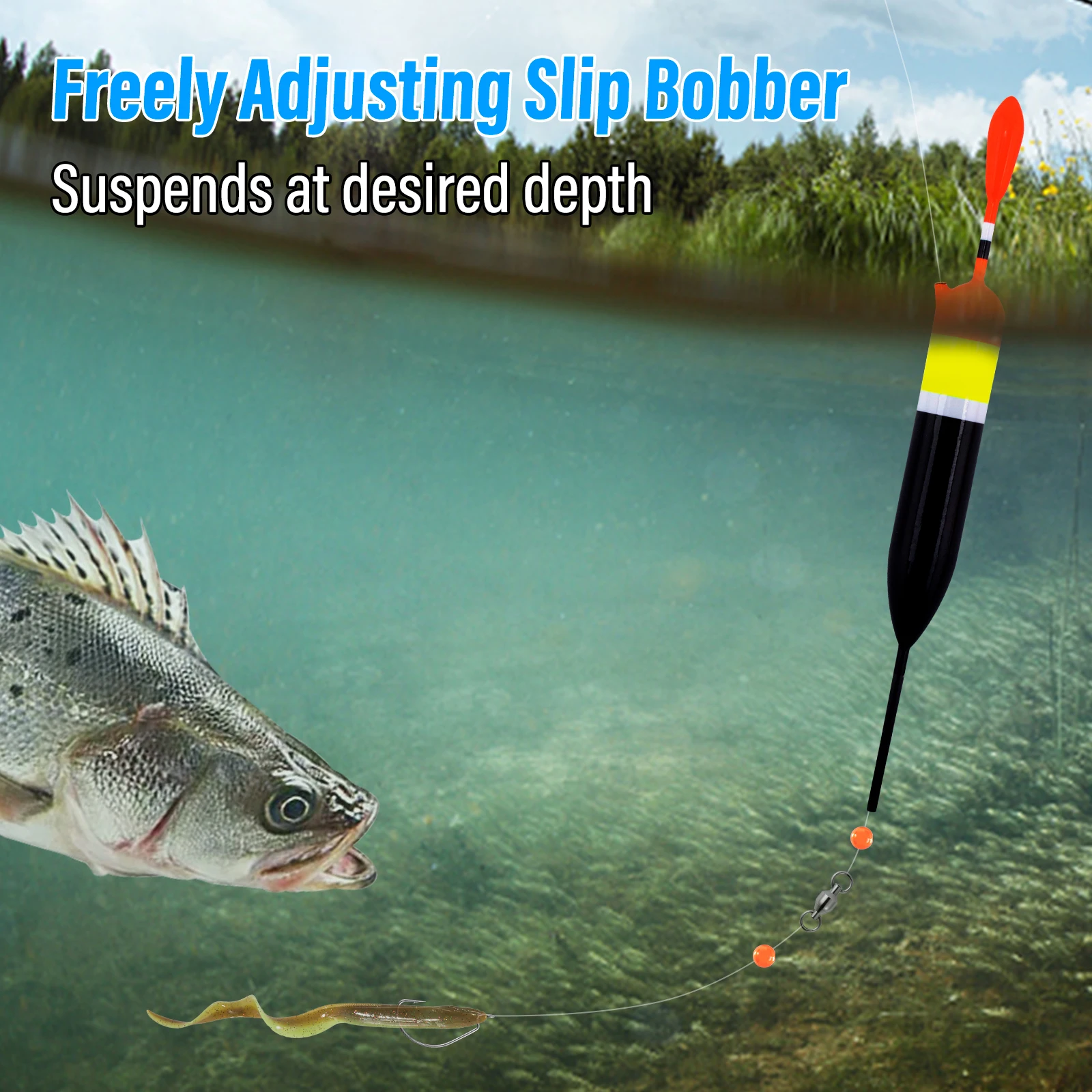 5 uds Bobbers de pesca flotadores antideslizantes ABS flotadores de pesca deslizantes de agua dulce para plataforma Bobber Crappie Panfish trucha lubina Walleye - imagen 4