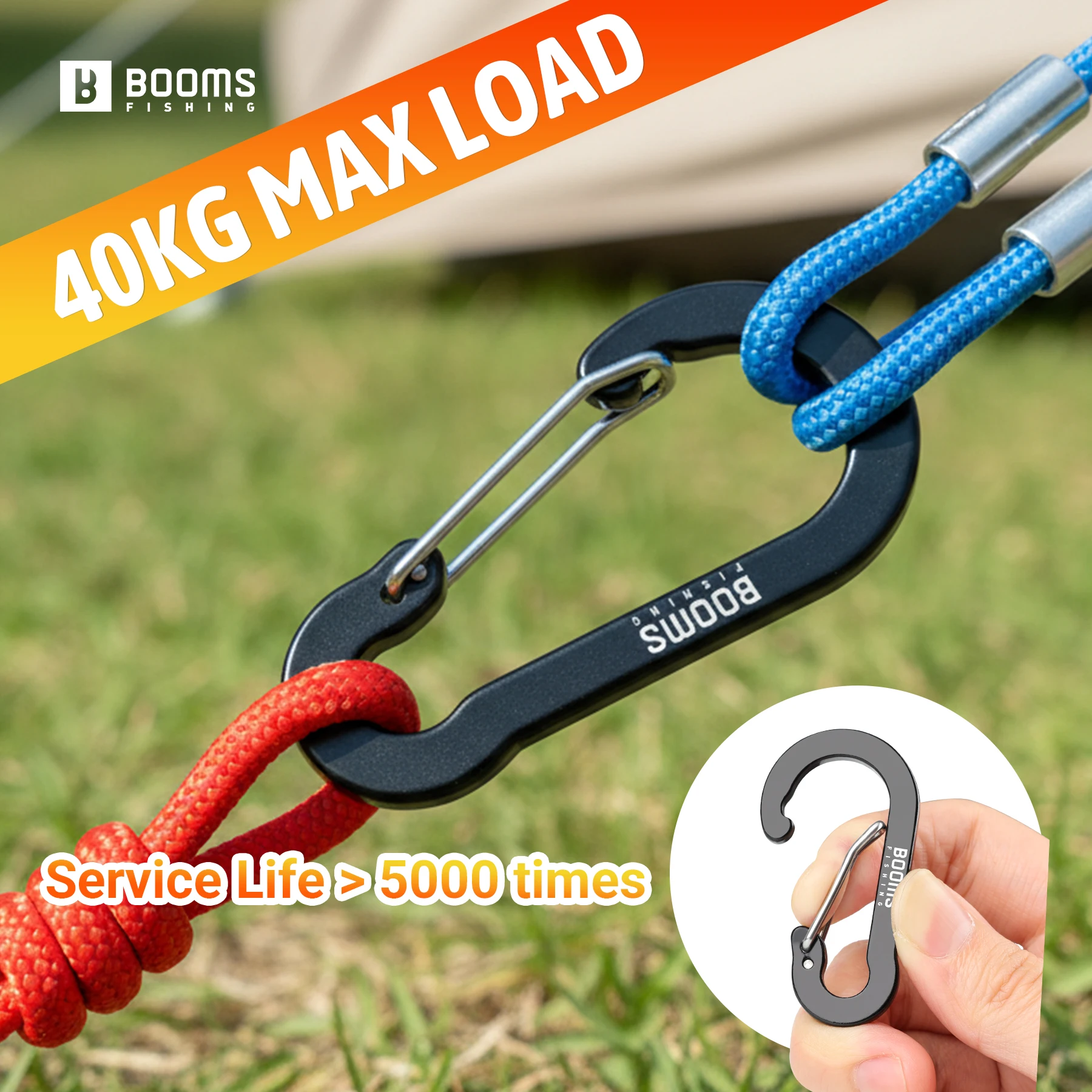 Mosquetones Booms Fishing CC1-30 de aleación 5 cm con cierre seguridad para pesca - imagen 3