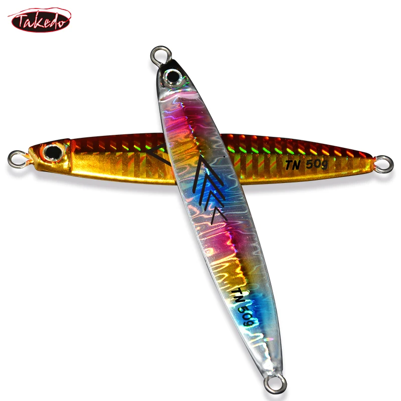 TAKEDO-señuelo de pesca Vertical de Metal, cebo Artificial, ojos 3D, 30g, 40g, 50g, para mar profundo - imagen 3