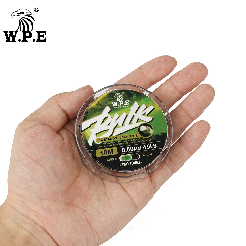 W.P.E-sedal de Pesca de carpa con núcleo de plomo, 10m, 16 hebras trenzadas, 0,50mm, 45LB, 20kg, aparejos para el cabello, alimentador de carpa, aparejos de Pesca - imagen 5