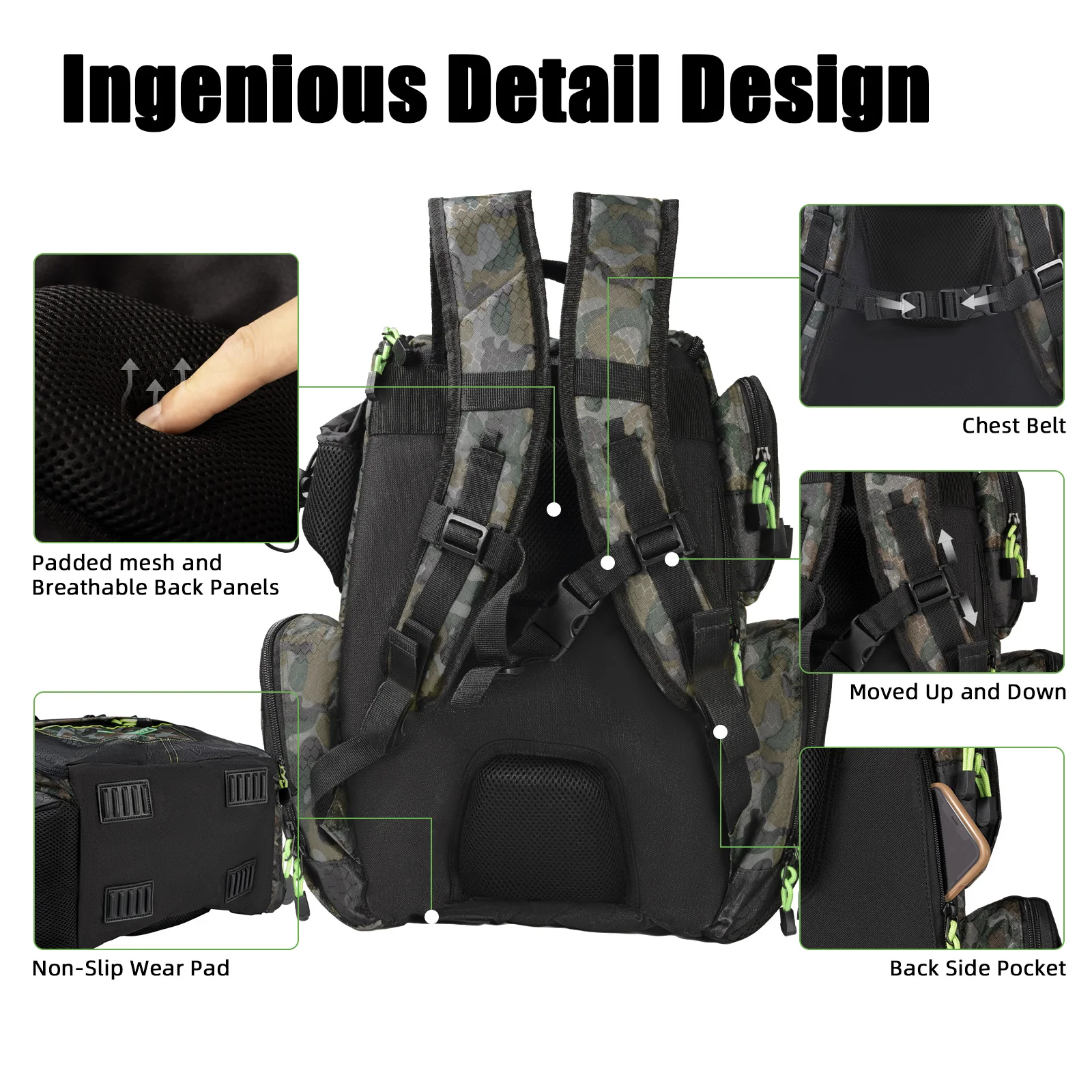 SeaKnight marca SK010 gran capacidad impermeable duradero multifuncional correas de hombro gruesas bolsa de pesca mochila al aire libre - imagen 5