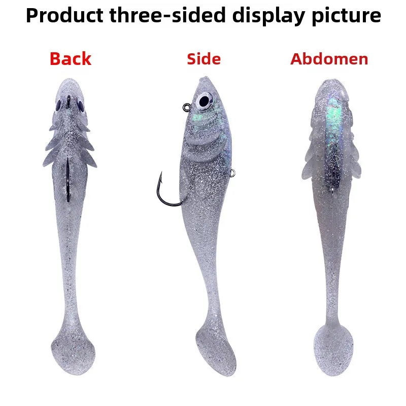 Señuelos de pesca de plástico blando MUKUN, silicona que se hunde, Crankbaits que se hunden con cola en T, Spinner Bass, Swimbait, cebo artificial, 195 mm - imagen 2