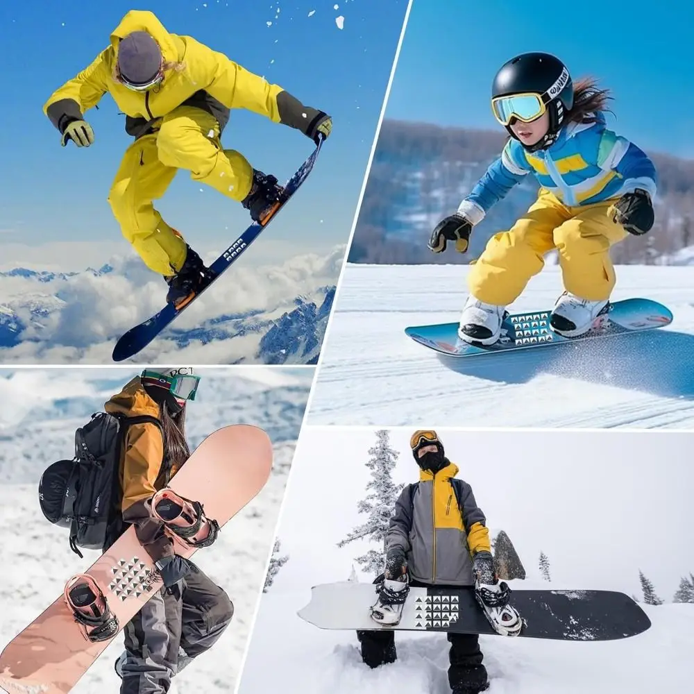 10 Uds. Almohadilla de aleación para Snowboard, tachuelas de pentagrama antideslizantes de estilo nervoso autoadhesivas, tacos de tracción para Snowboard, deportes de invierno