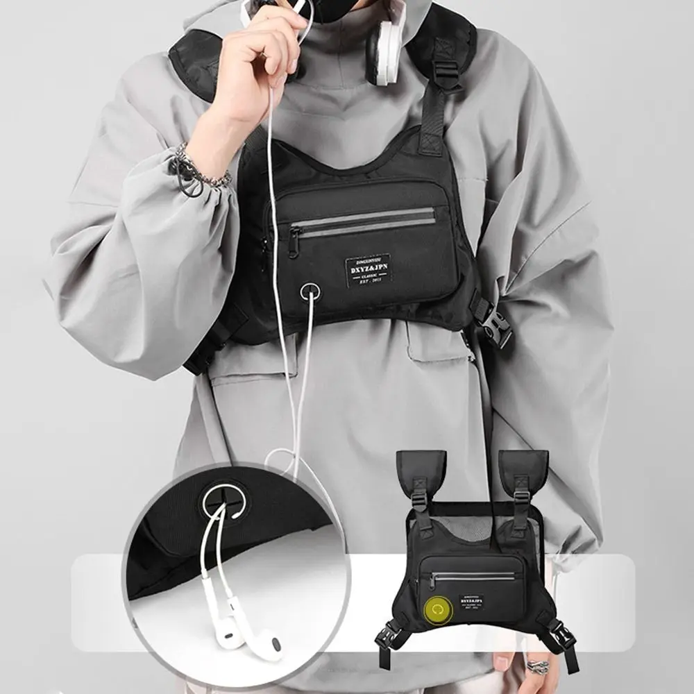 Bolsa de chaleco Unisex para correr con correas ajustables, mochila de hombro deportiva negra de gran capacidad, bolsa de escalada para ciclismo al aire libre - imagen 2