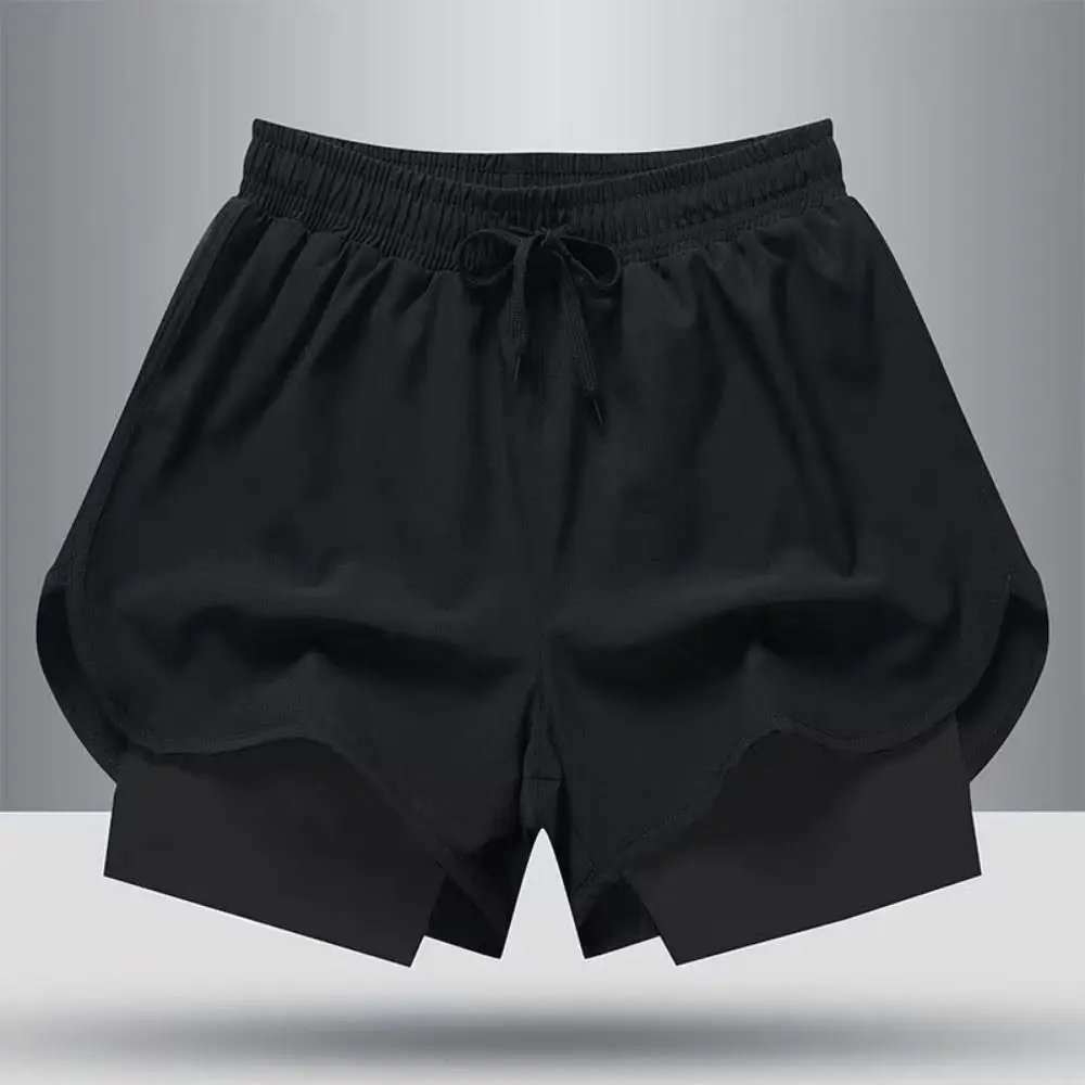 Pantalones cortos 2 en 1 para correr para hombre, pantalones cortos deportivos transpirables de ocio para hombre, pantalones cortos para correr antiexposición de secado rápido para Fitness - imagen 2