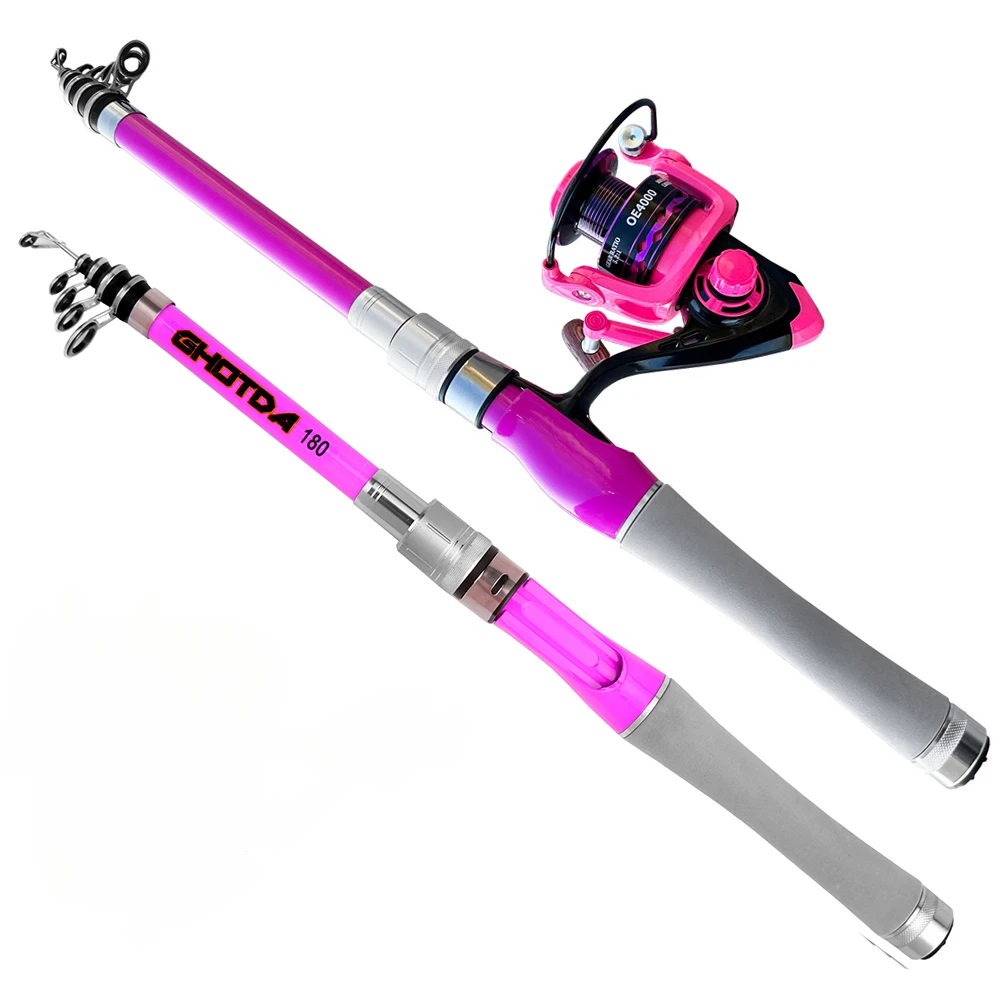 Caña de pescar telescópica portátil, 1,5-2,4 m y carrete Combo 2000 3000 4000, Kit completo con anzuelo de cebo, accesorios de pesca - imagen 3