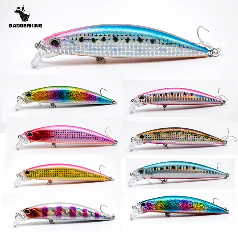 Señuelo de pesca minnow jerkbait, 30g, wobblers, sonido de sonajero, cebo falso de buceo poco profundo para pesca