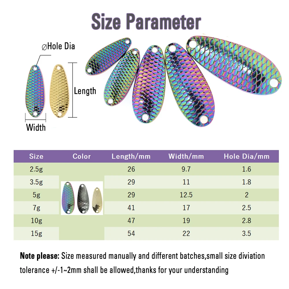 Wifreo-cucharas de arrastre de escamas de pescado de 3 piezas, cebo duro con acabado de níquel, Kastmaster cebo de pesca, anzuelo de plantilla, Lucio, trucha, 2,5g-15g - imagen 3