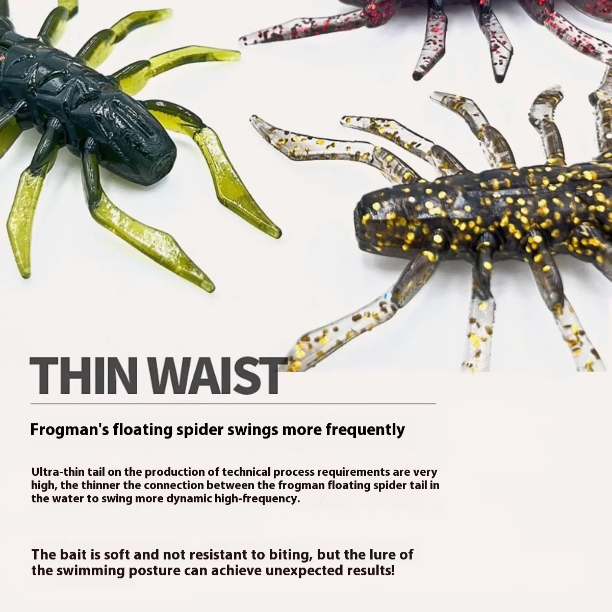 8 Uds 2,8g Luya Polypod cebo blando, camarones flotantes araña de agua insecto suave, Texas sin plomo, pesca verter, cebo de lubina - imagen 3