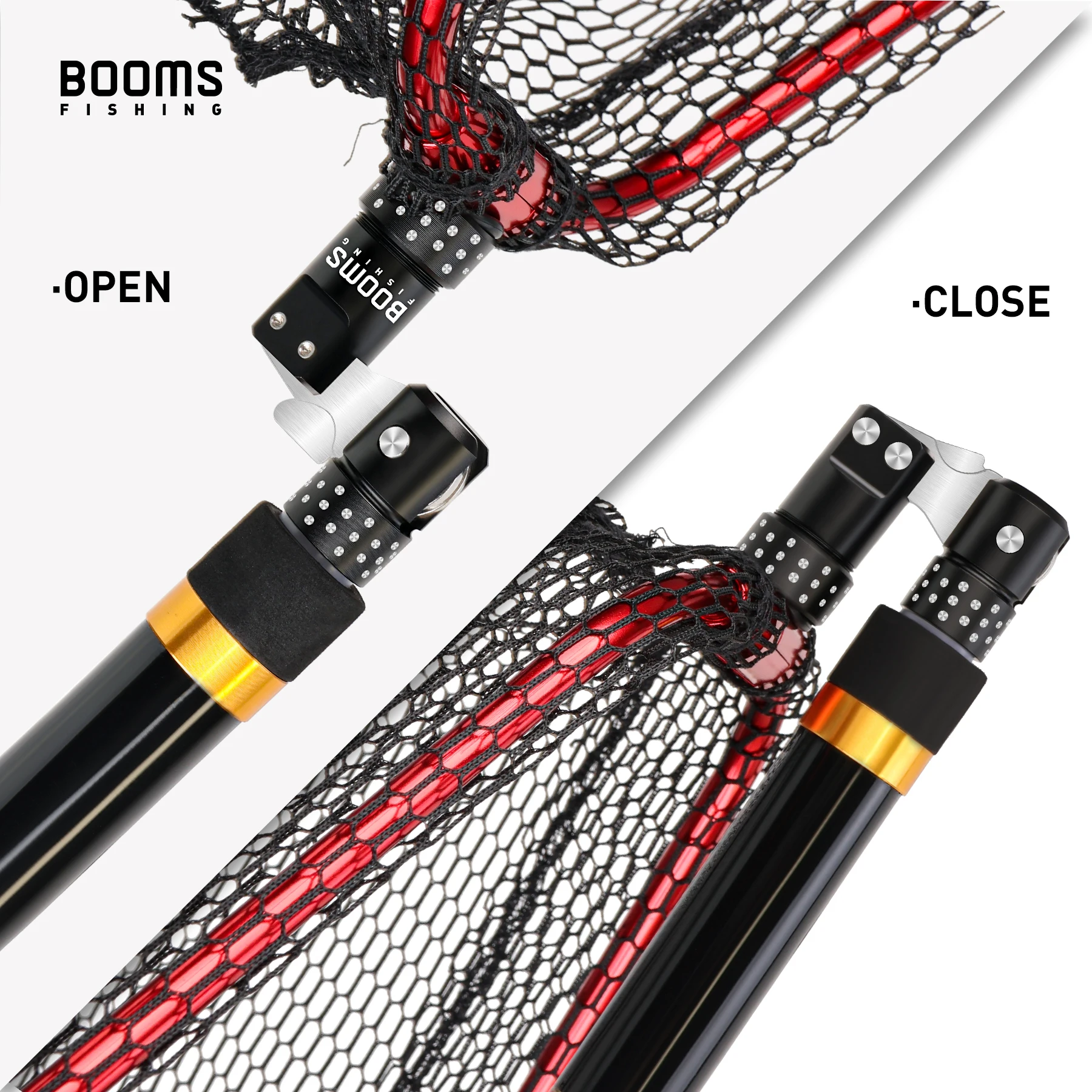 Booms Fishing TM1-conector de caña de pescar, adaptador de red de aterrizaje de aleación de aluminio, accesorios de herramientas de aparejos de articulación de malla de pescado Universal - imagen 5