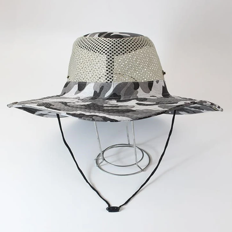 Sombrero de pesca al aire libre para hombre y mujer, gorra de béisbol transpirable con visera grande, protector solar para deportes de verano - imagen 2