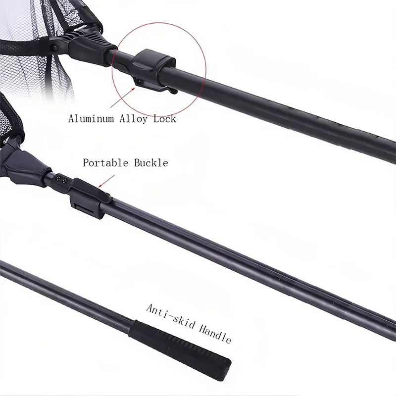 Red de pescado plegable compacta, diseño triangular, aleación de aluminio, para peces grandes: tamaños de 1,1 m a 2,3 m - imagen 3