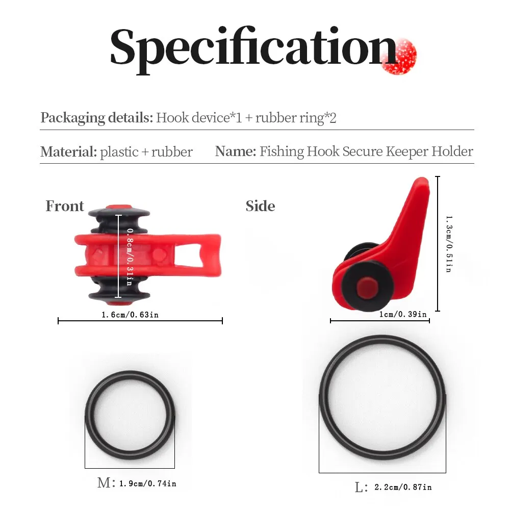 Soporte de cebo de 50 Uds., gancho de pesca de plástico, soporte de seguridad para señuelo con 2 anillos de goma para caña de pescar, aparejos de pesca - imagen 3