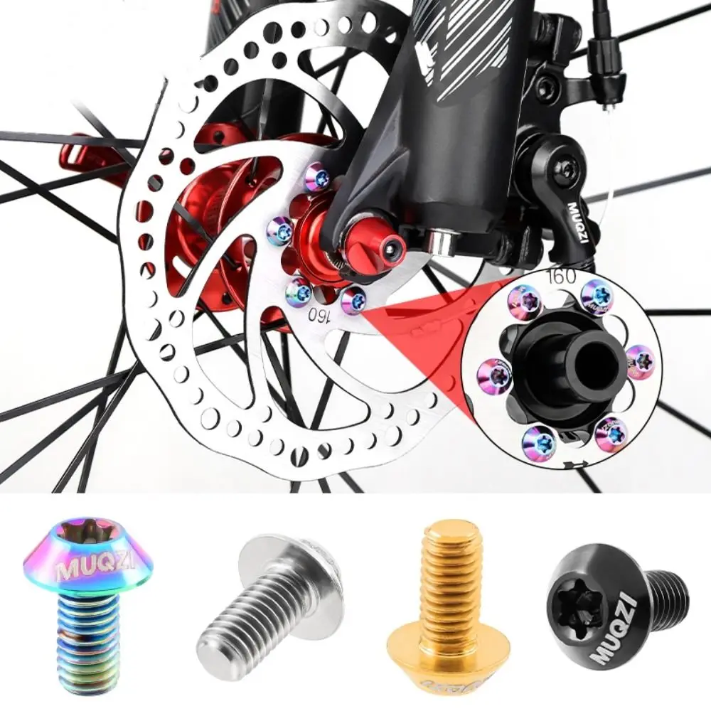 6 uds pernos de Rotor de freno de disco de bicicleta de titanio tornillos de fijación Torx T25 pernos de fijación de Rotor de freno de disco duraderos M5 X 10mm - imagen 2