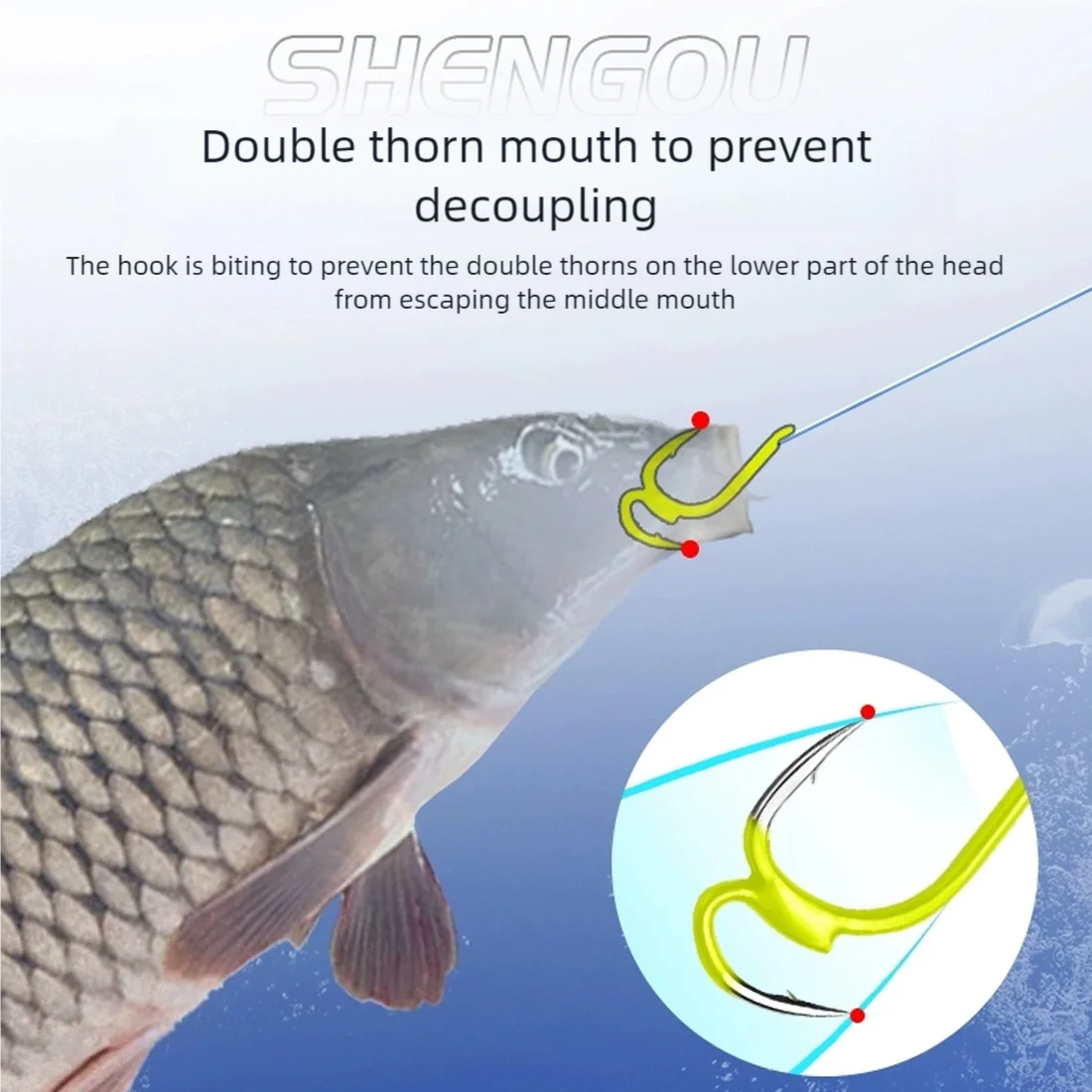 Anzuelos de pesca de carpa de 9KM, anzuelo de gusano doble de 10 Uds para anzuelo de pesca de agua salada y dulce, nuevo - imagen 5