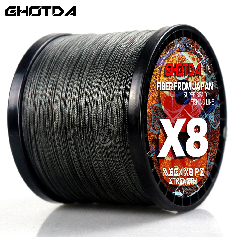 GHOTDA-sedal de pesca superfuerte de 8 hebras, hilo trenzado de 1000M, seda en bruto japonesa, PE, 18lb-78LB - imagen 3
