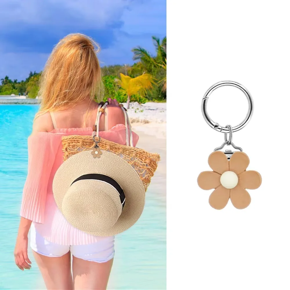 Bolsa colgante portátil con Clip para sombrero, soporte ligero con forma de flor, Clip para sombrero colgante a mano libre, viaje - imagen 4