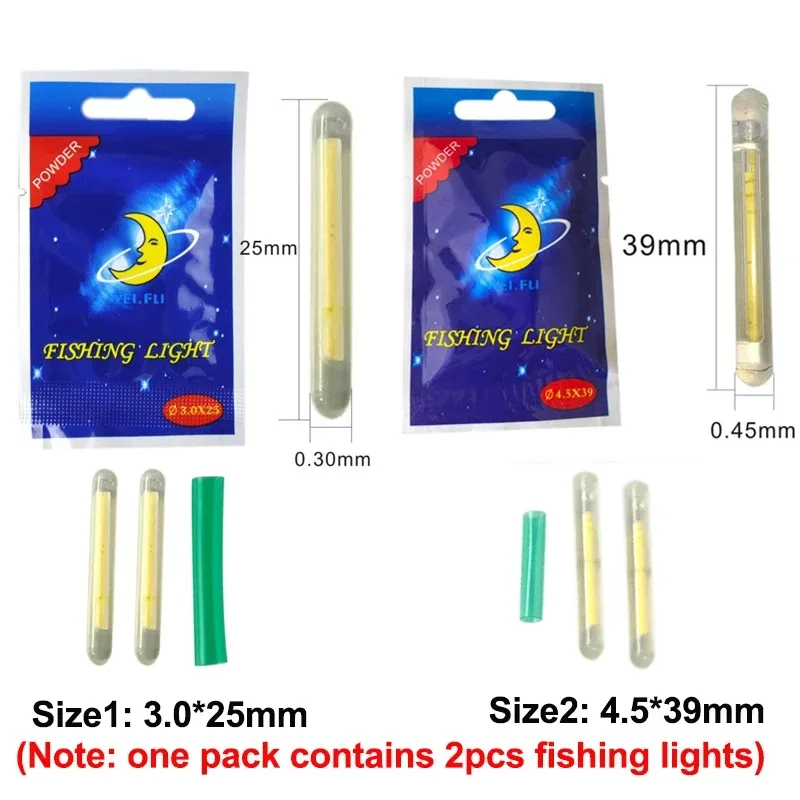 Señuelo de pesca que brilla en la oscuridad, palo de luz para pesca nocturna, atrae peces, cebo fluorescente, indicador flotante, 4,5x39mm, 10/20 piezas - imagen 2