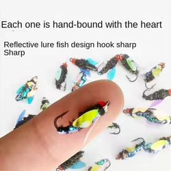 1/5 Uds aparejos de moscas cebo de pesca con mosca biónico Kit de Señuelos de Pesca con mosca anzuelo de pesca con mosca plantillas de trucha accesorios de pesca